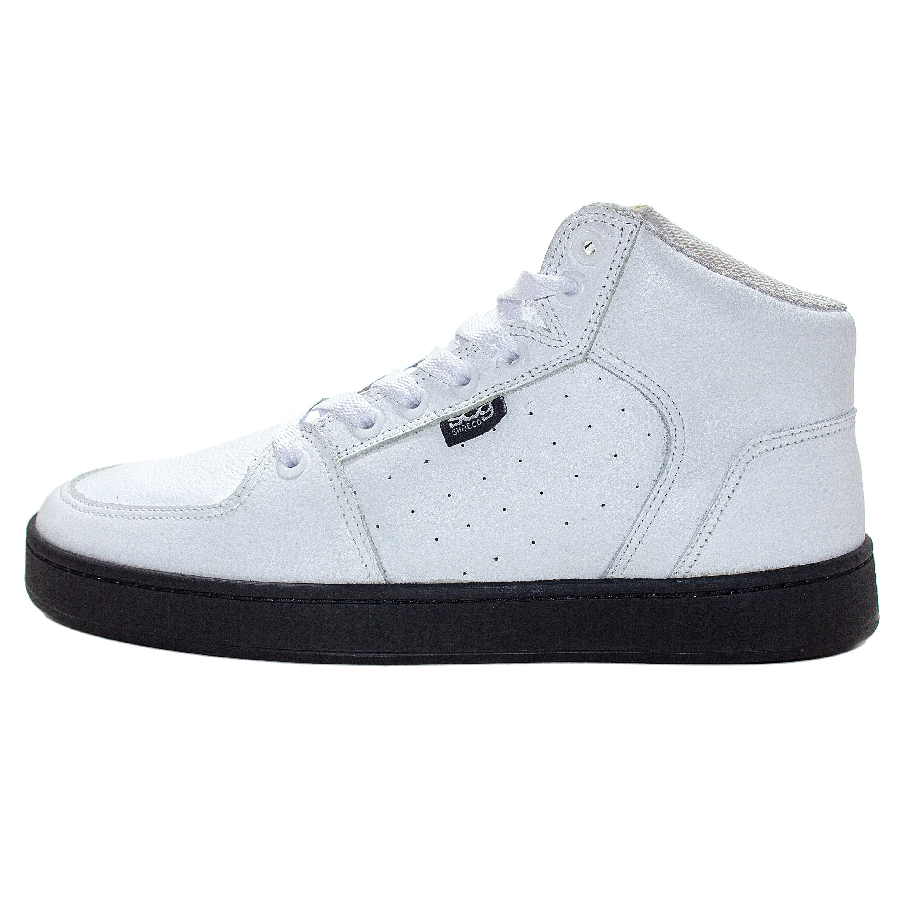 HighTop - White Leather - MTB Clipless – SCg Shoe Company